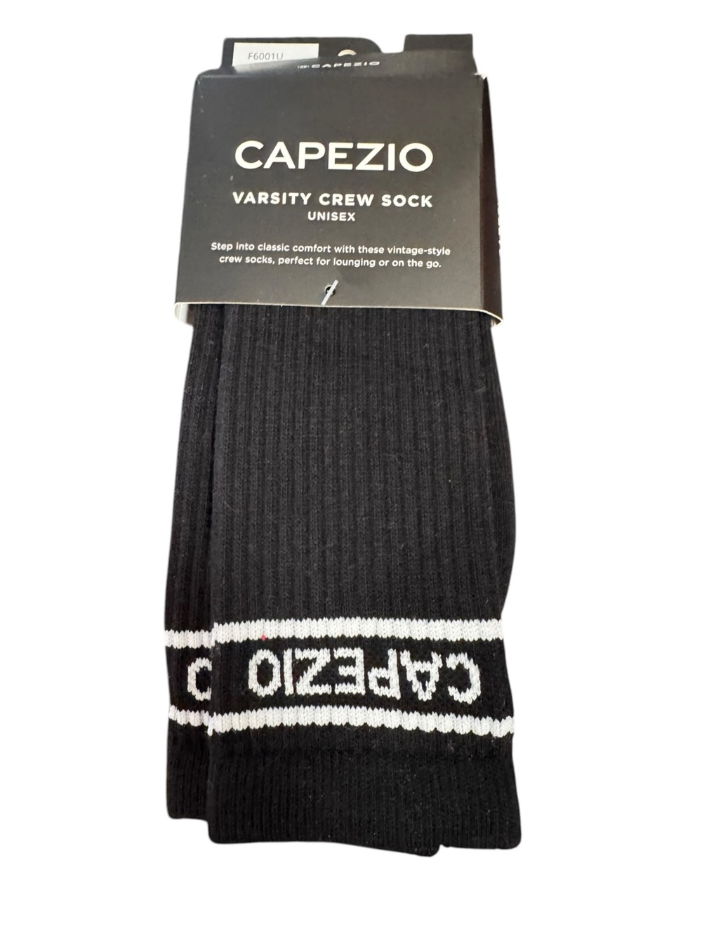 Capezio Varsity Crew Socks Black White Unisex Size M NEW Dance Athletic